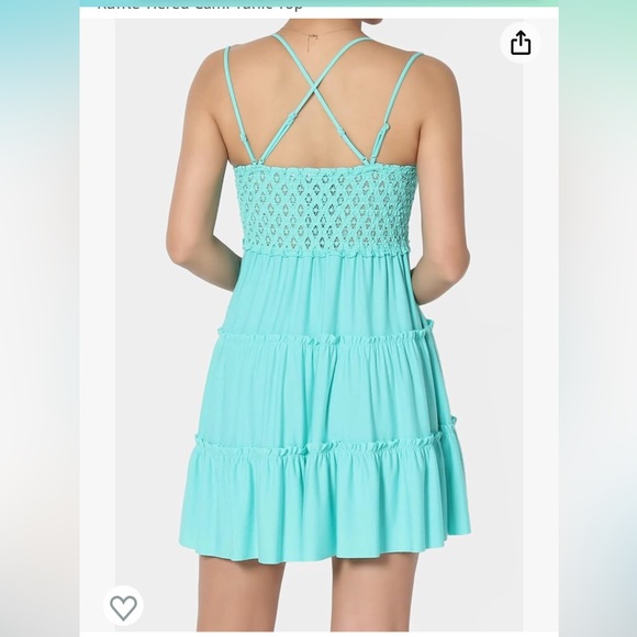 NWOT Zenana mint crochet lace cami dress size medium - Picture 4 of 14